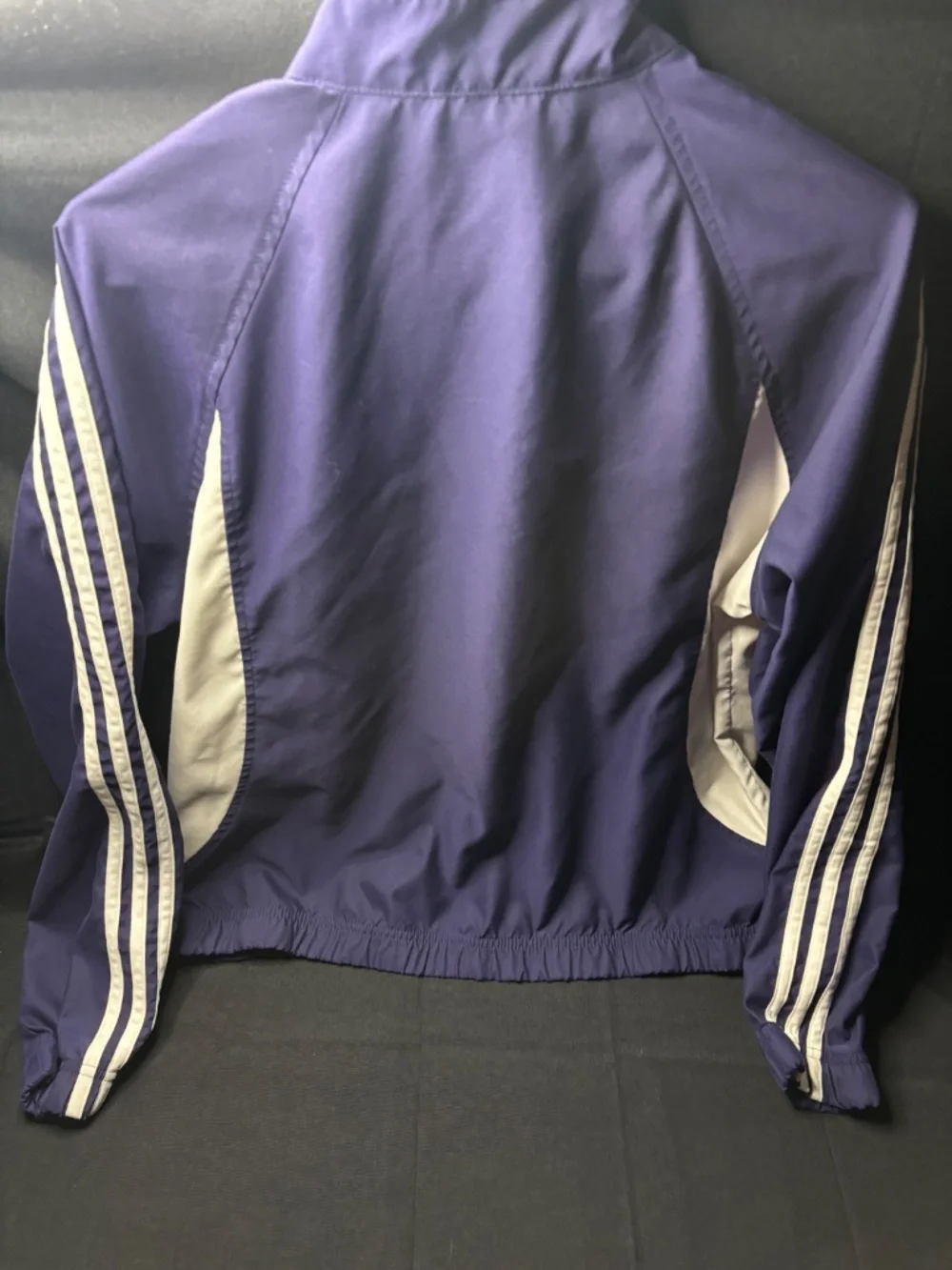 Adidas Men's LG Full Zip Windbreaker Jacket Purple /White Lightweight Athletic